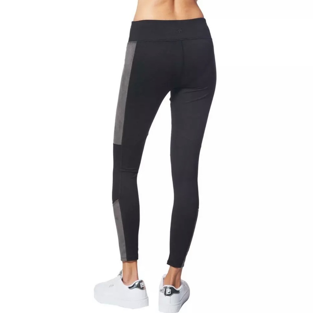 Splendid Women's Ladder Stitched Faux Suede Panel Yoga Fitness Leggings Pants S